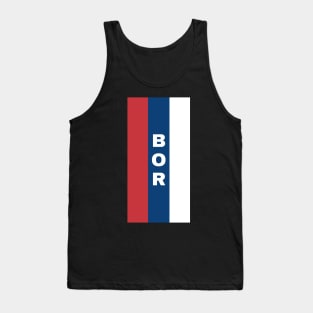 Bor City in Serbian Flag Colors Vertical Tank Top